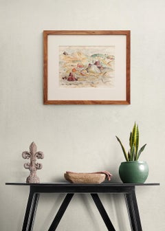 1930s WPA Era Modernista Colorado Mining Mountain Landscape, Paisaje Otoñal