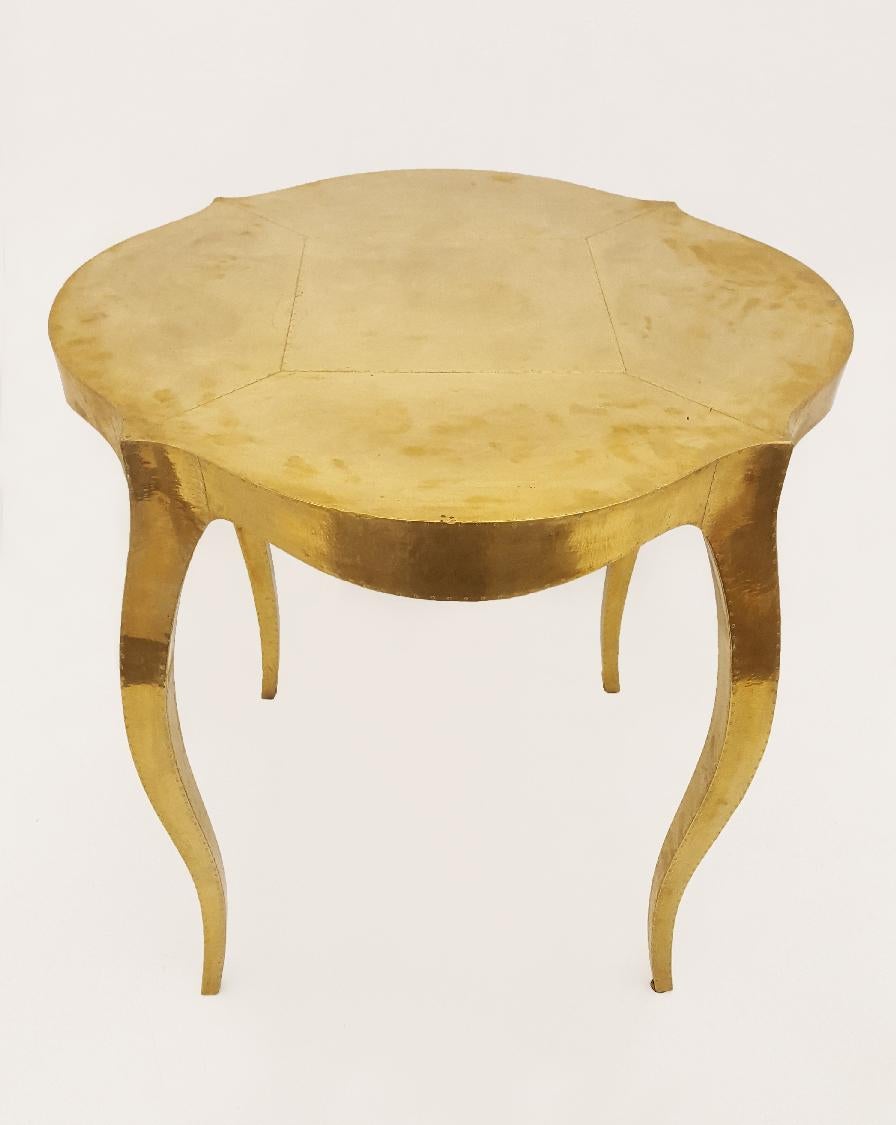 Indian Louise Round Table in Brass Handcrafted in India by Paul Mathieu For Sale
