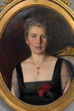Ölgemälde von Louise Schmidt „Porträt einer Dame“