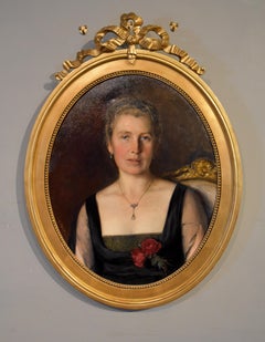 Ölgemälde von Louise Schmidt „Porträt einer Dame“