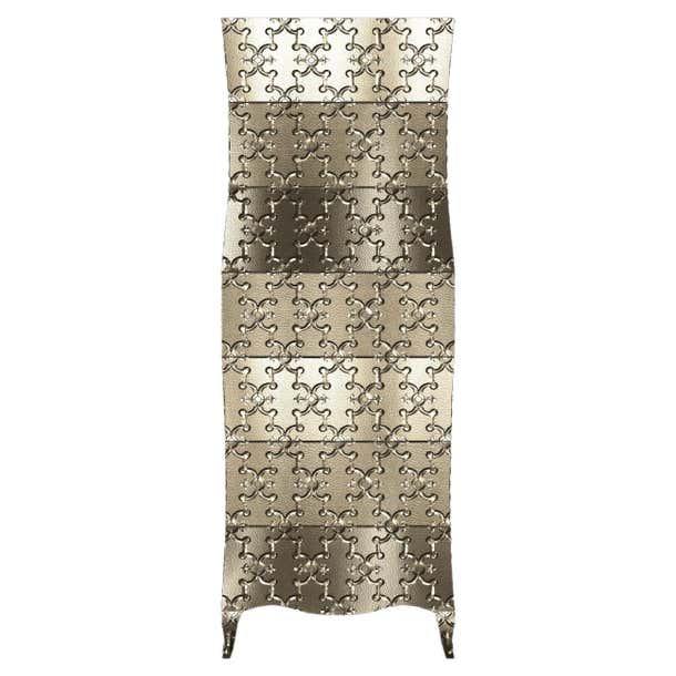 Louise Semainier Corner Cupboards in Mid. Hammered Brass by Paul ...