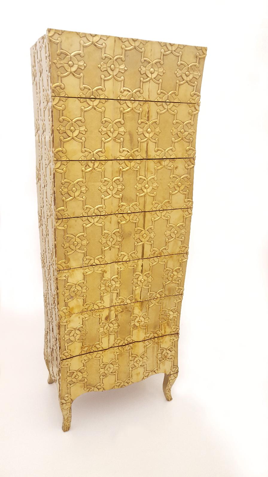 Louise Semainier Cupboards in Fine Hammered Brass by Paul for Stephanie Odegard For Sale 11