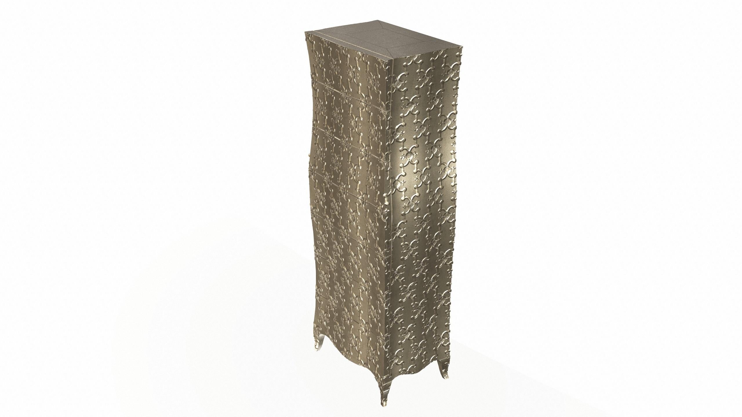 Metal Louise Semainier Dry Bars in  Fine Hammered Brass by Paul Mathieu For Sale