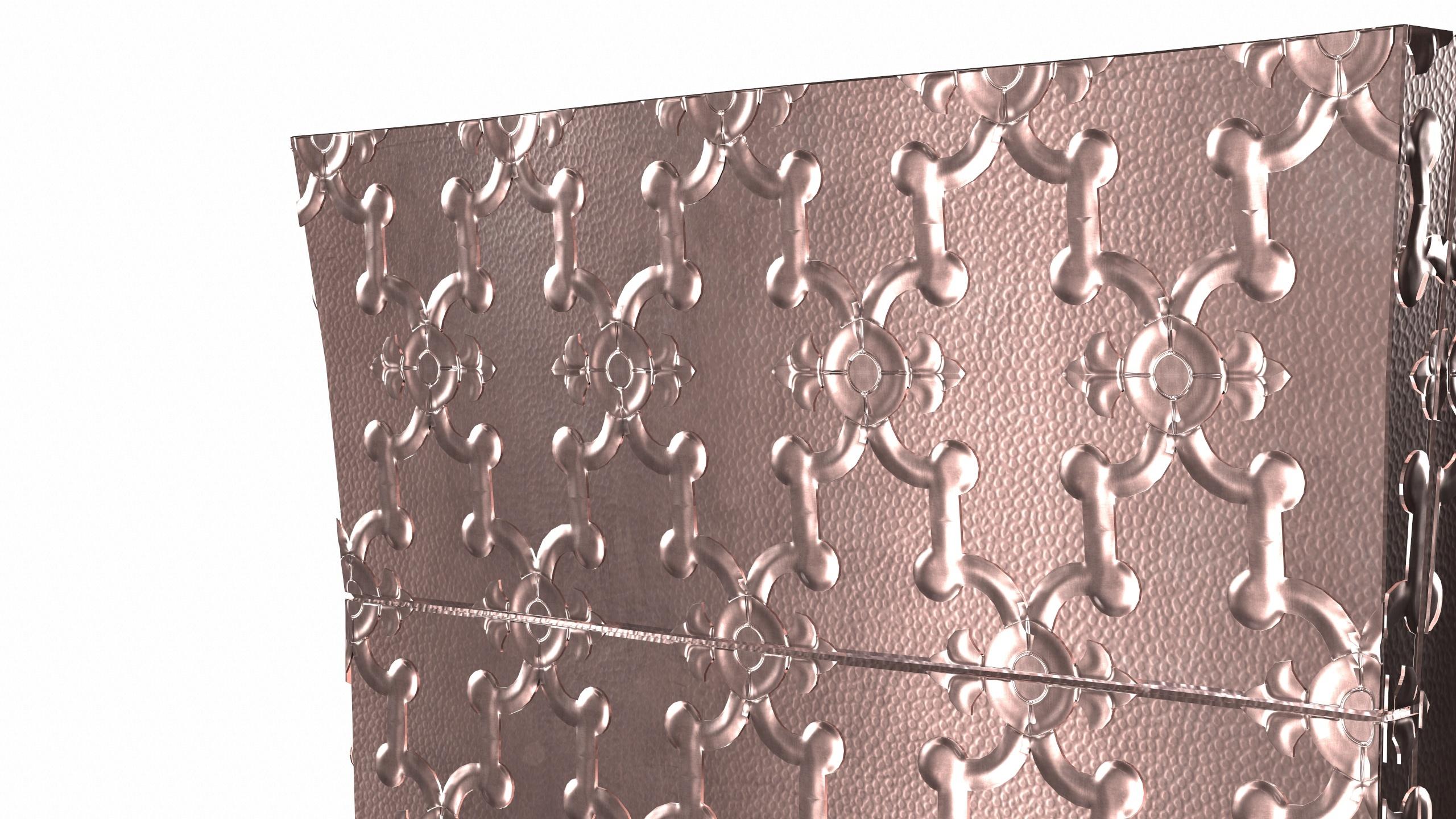 Metal Louise Semainier Dry Bars in  Mid. Hammered Copper by Paul Mathieu for S Odegard For Sale