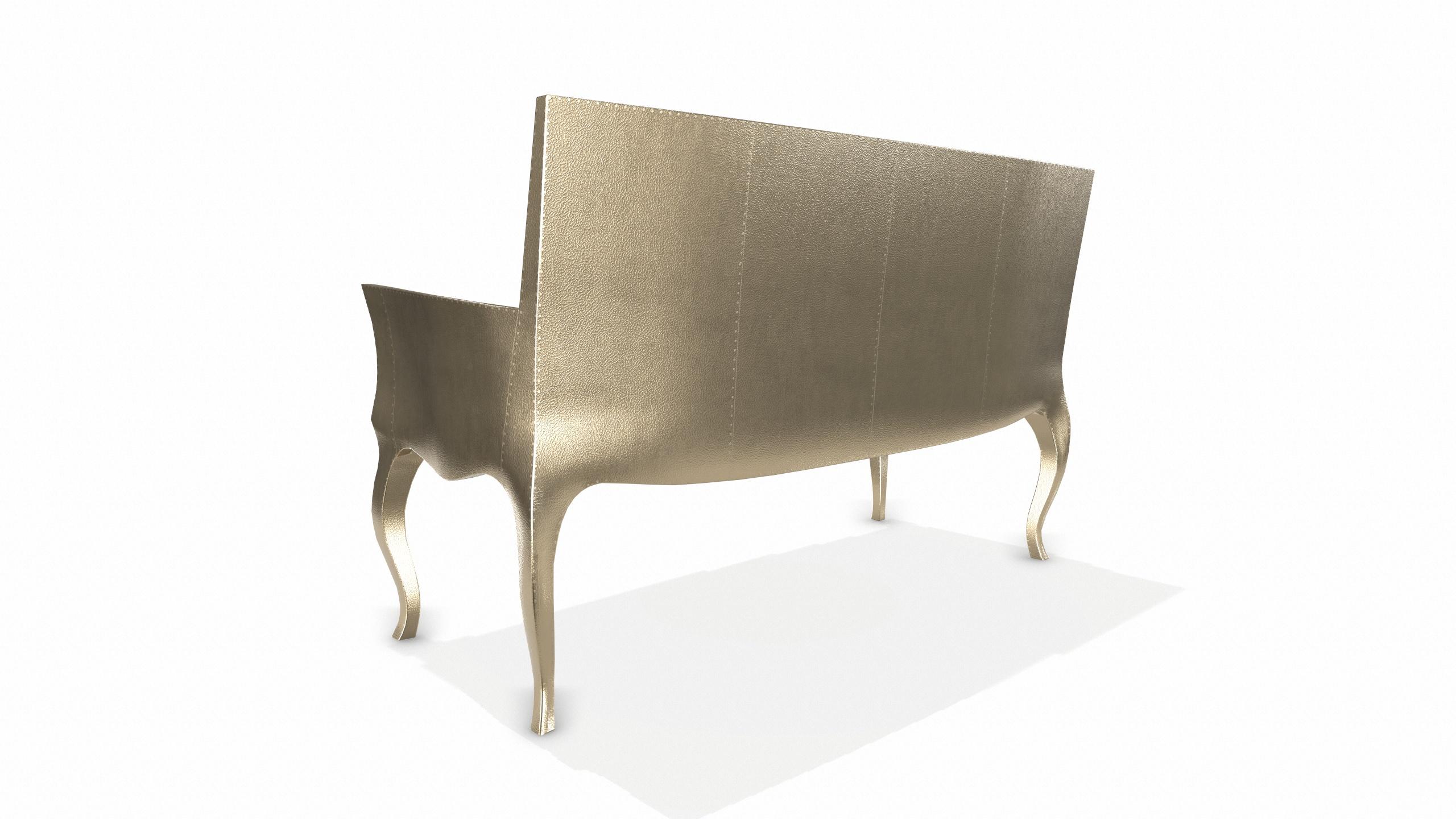 Other Louise Settee Art Deco Benches in Fine Hammered Brass by Paul Mathieu For Sale