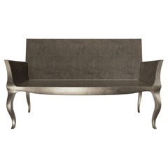 Louise Settee Art Deco Benches in Mid. Hammered Antique Bronze by Paul Mathieu