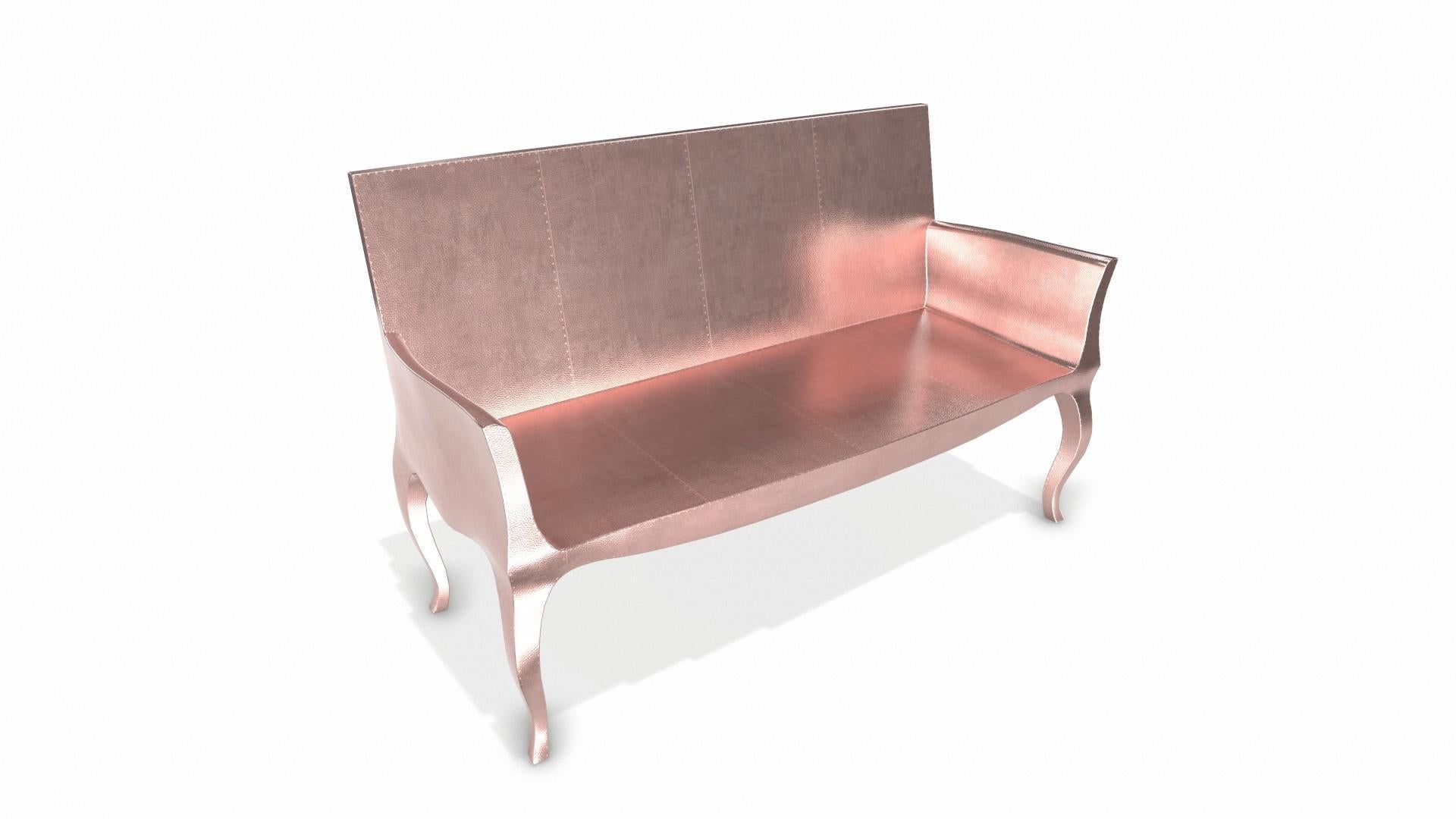 Louise Settee Art Deco Benches in Mid. Hammered Copper by Paul Mathieu For Sale 2