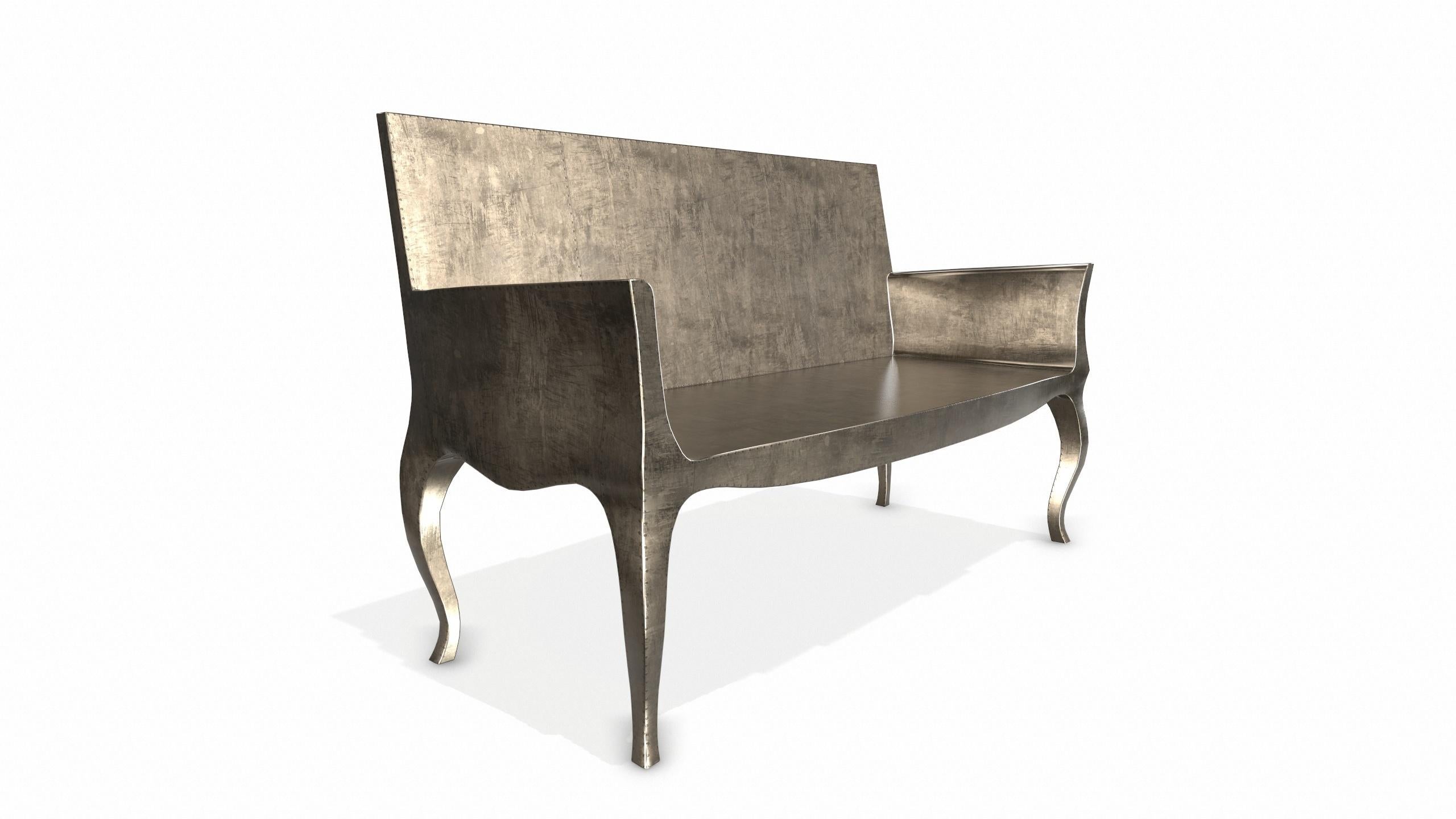 Louise Settee Art Deco Benches in Smooth Antique Bronze by Paul Mathieu In New Condition For Sale In New York, NY