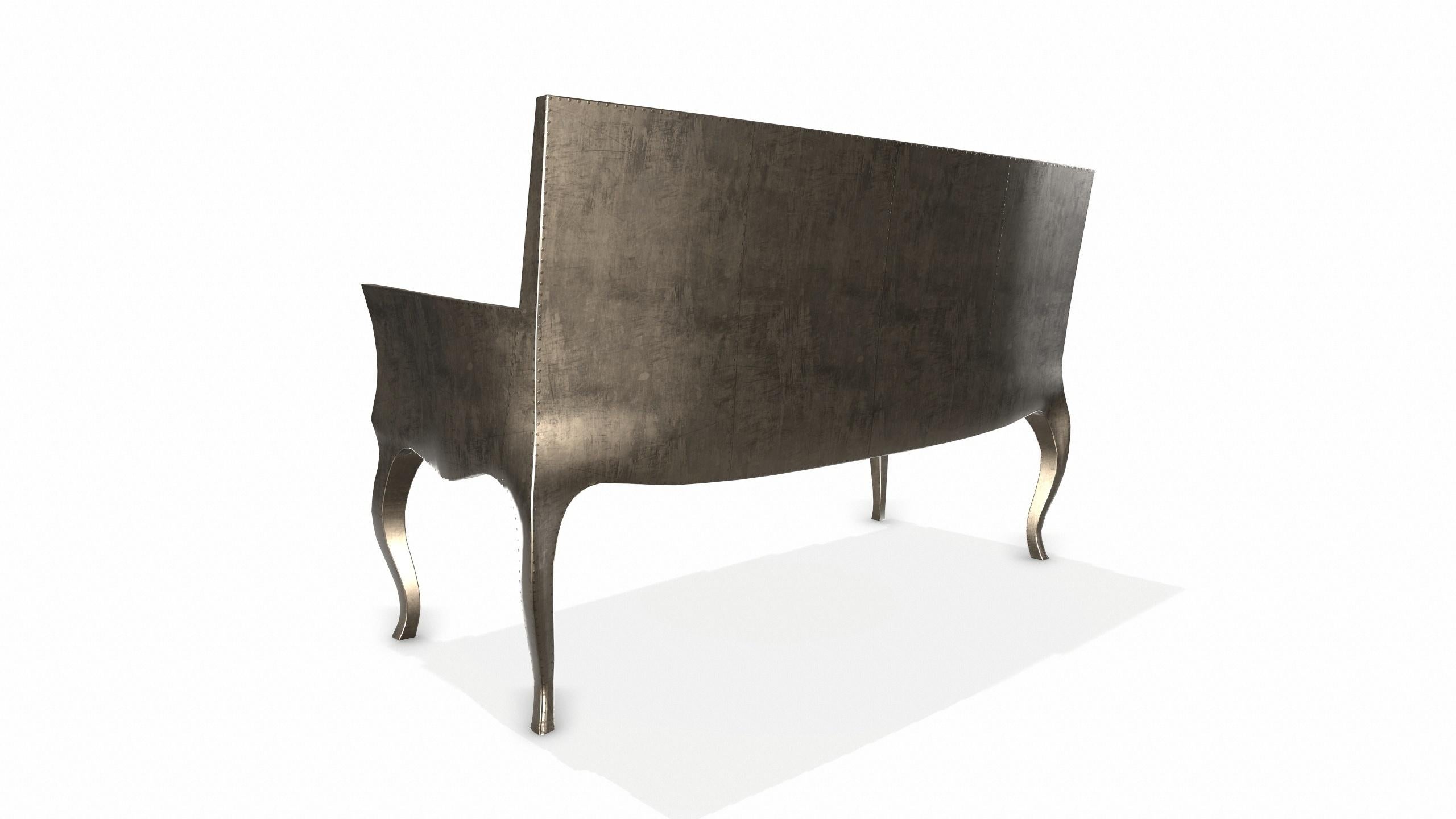 Panche Louise Settee Art Deco in bronzo antico liscio di Paul Mathieu in vendita 1