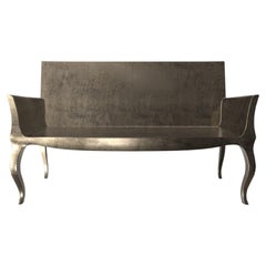 Louise Settee Art-déco-Bänke aus glatter antiker Bronze von Paul Mathieu