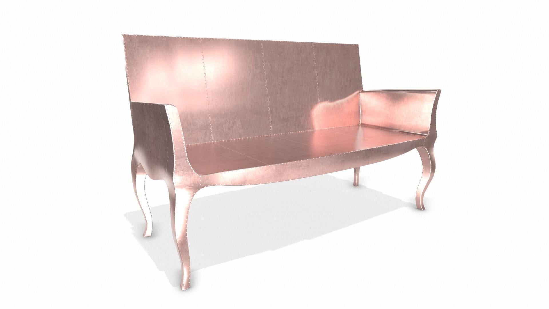 Contemporary Louise Settee Art Deco Benches in Smooth Copper by Paul Mathieu for S Odegard For Sale