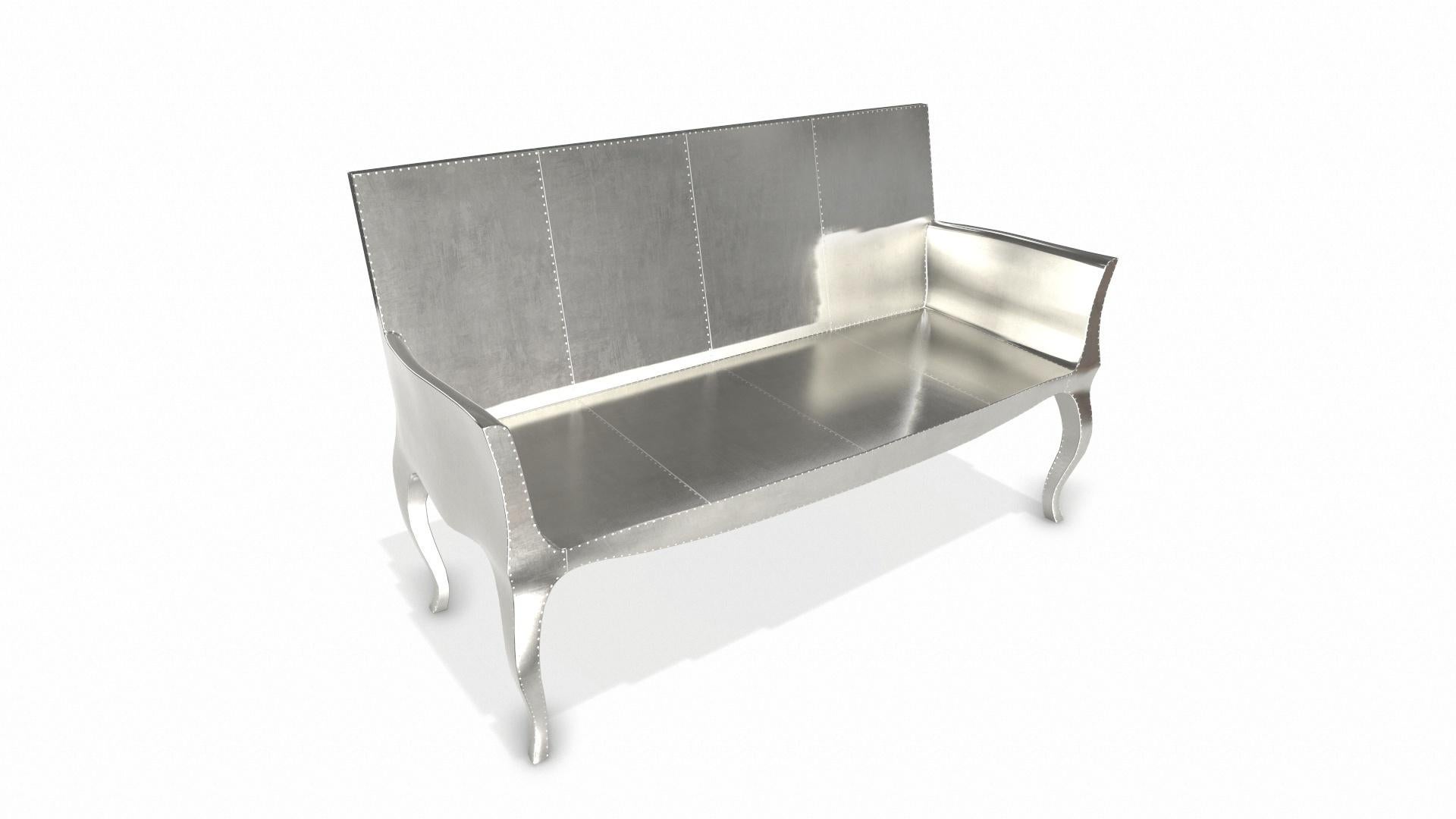 Louise Settee Art Deco Benches in Smooth White Bronze by Paul Mathieu For Sale 2