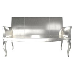 Louise Settee Art Deco Benches in Smooth White Bronze by Paul Mathieu