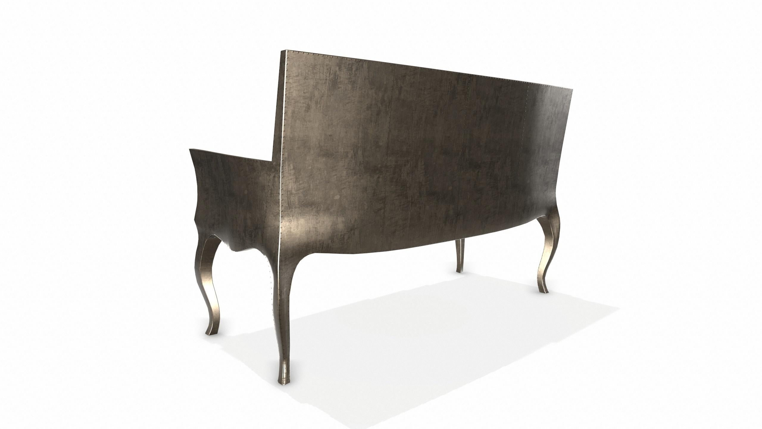 Louise Settee Art Deco Canapes in glatter antiker Bronze von Paul Mathieu im Angebot 1