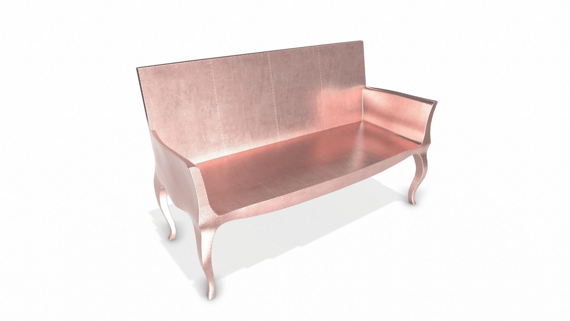 Louise Settee Letto da giorno Art Deco in pregiato rame martellato di Paul Mathieu in vendita 2