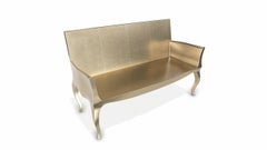Louise Settee Art-Déco-Loungesessel aus fein gehämmertem Messing von Paul Mathieu