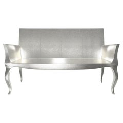 Louise Settee Art Deco Settees in Fine Hammered White Bronze by Paul Mathieu 