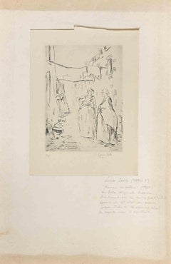 Women in Trouble - Original Etching by Louise Thels - 1925