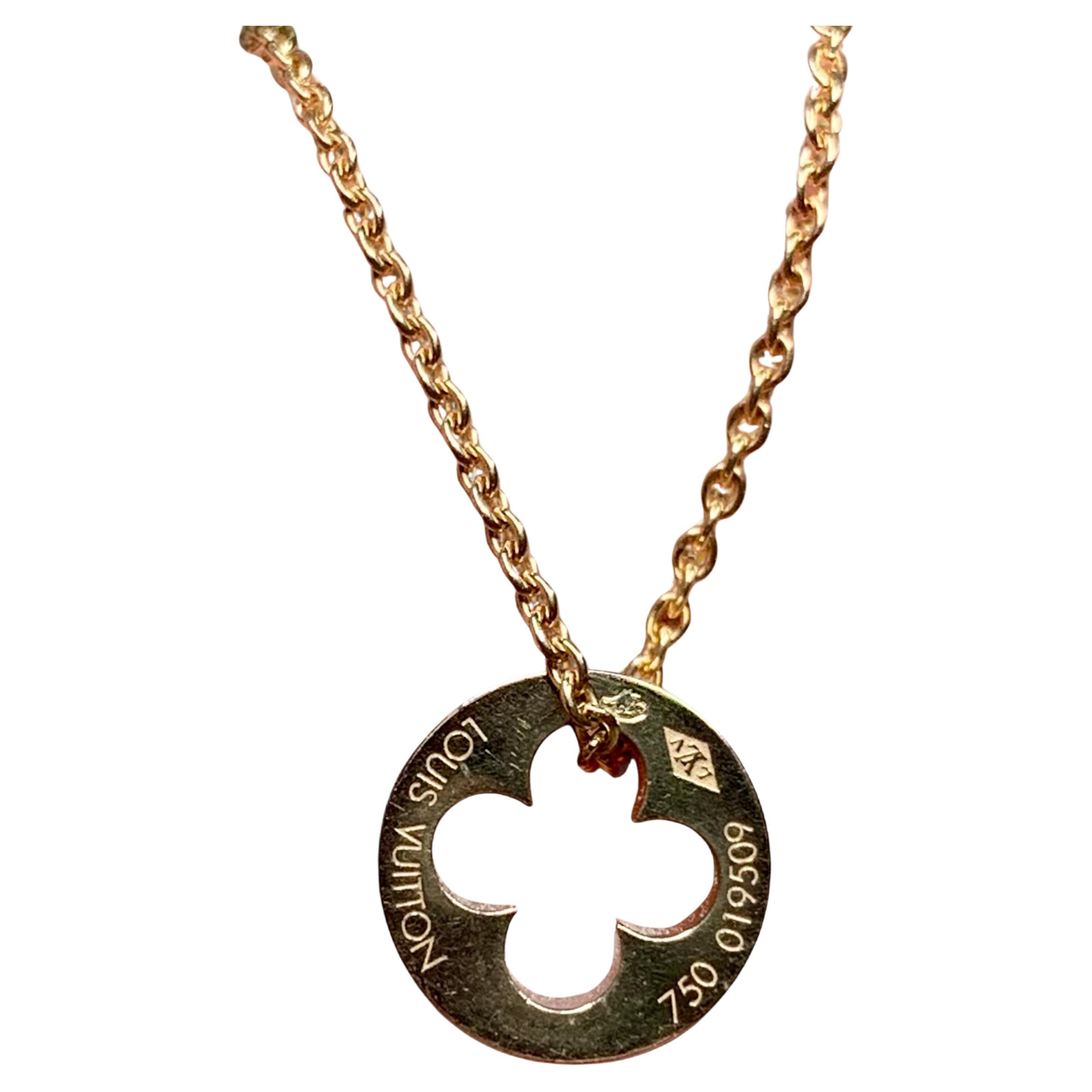 Louise Vuitton 18K Yellow Gold Empreinte Pendant Necklace 11mm 16”