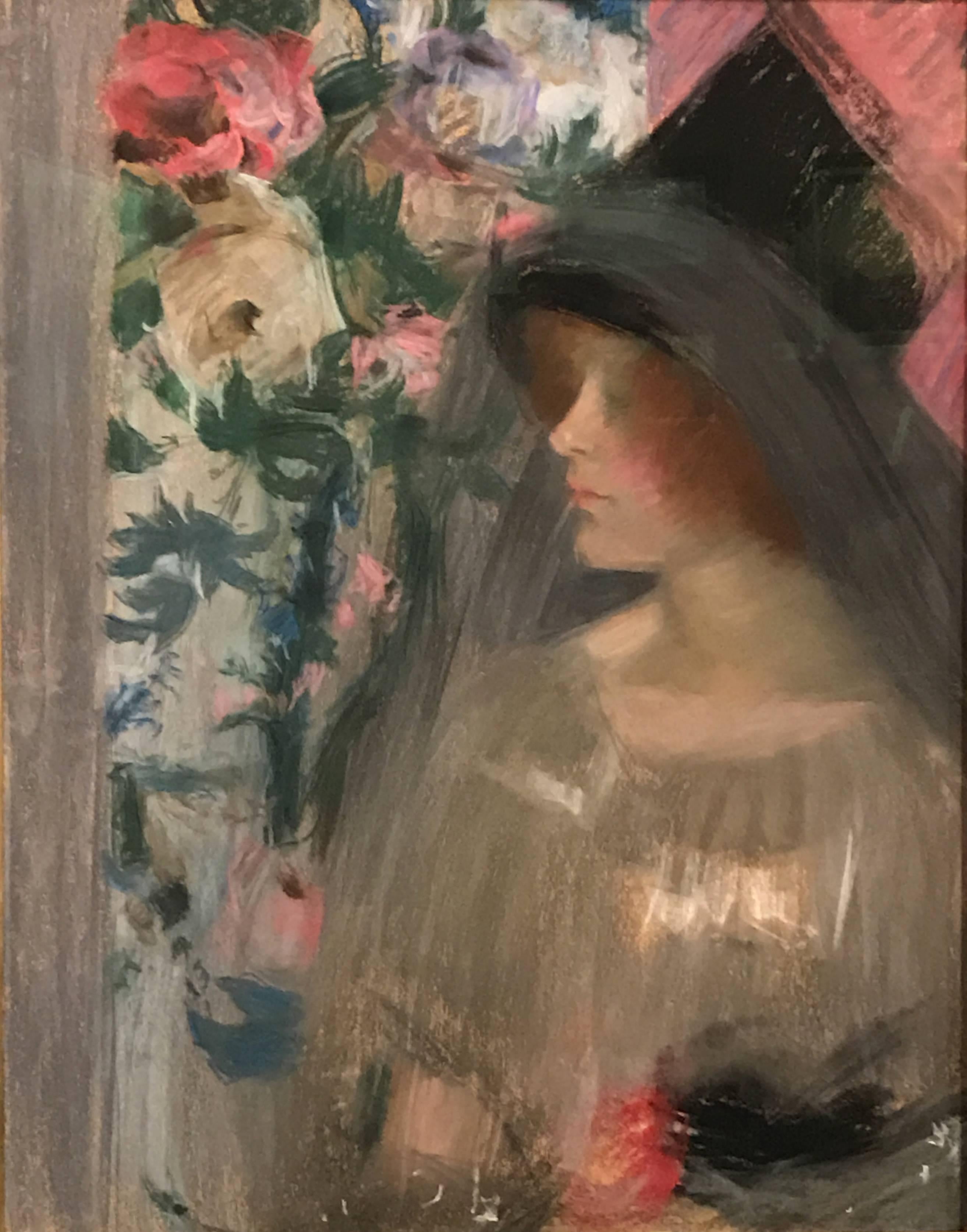 Portrait of a Woman in Profile - Painting by Louise Williams Jackson