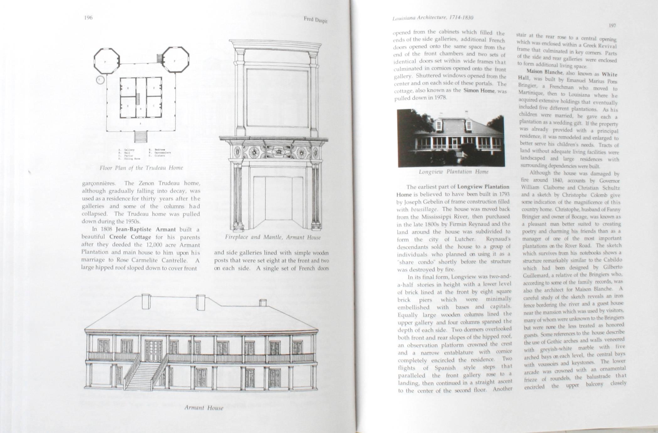 20ième siècle Architecture de la Louisiane 1714-1830 par Fred Daspit, première édition en vente