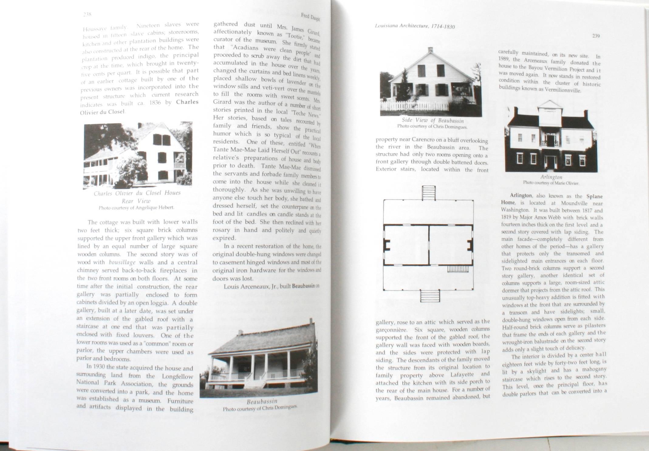 Louisiana Architecture 1714-1830 by Fred Daspit, First Edition In Good Condition For Sale In valatie, NY