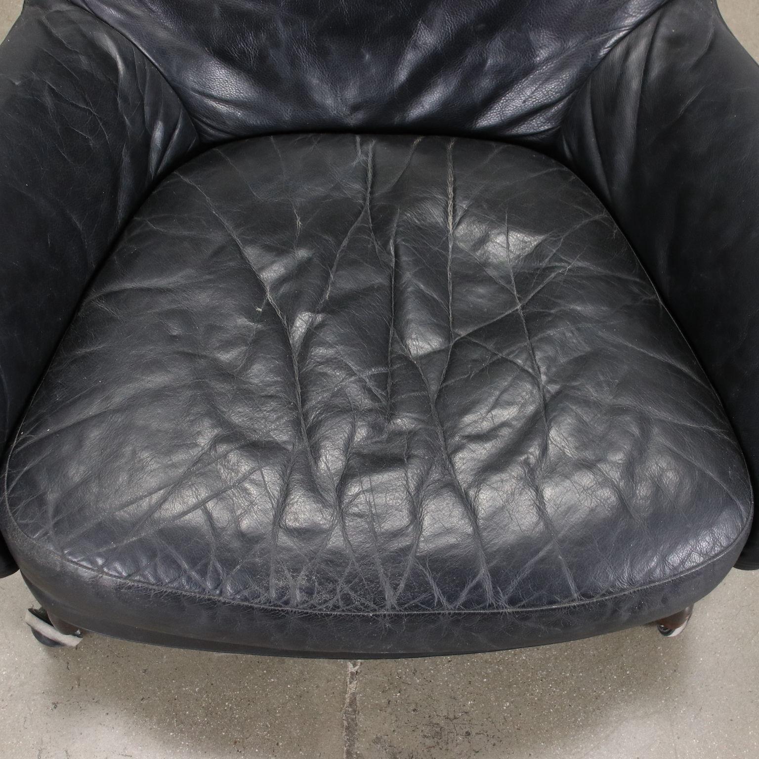 Louisiana Armchair by De Padova Leather Foam Italy 1980s In Good Condition In Milano, IT