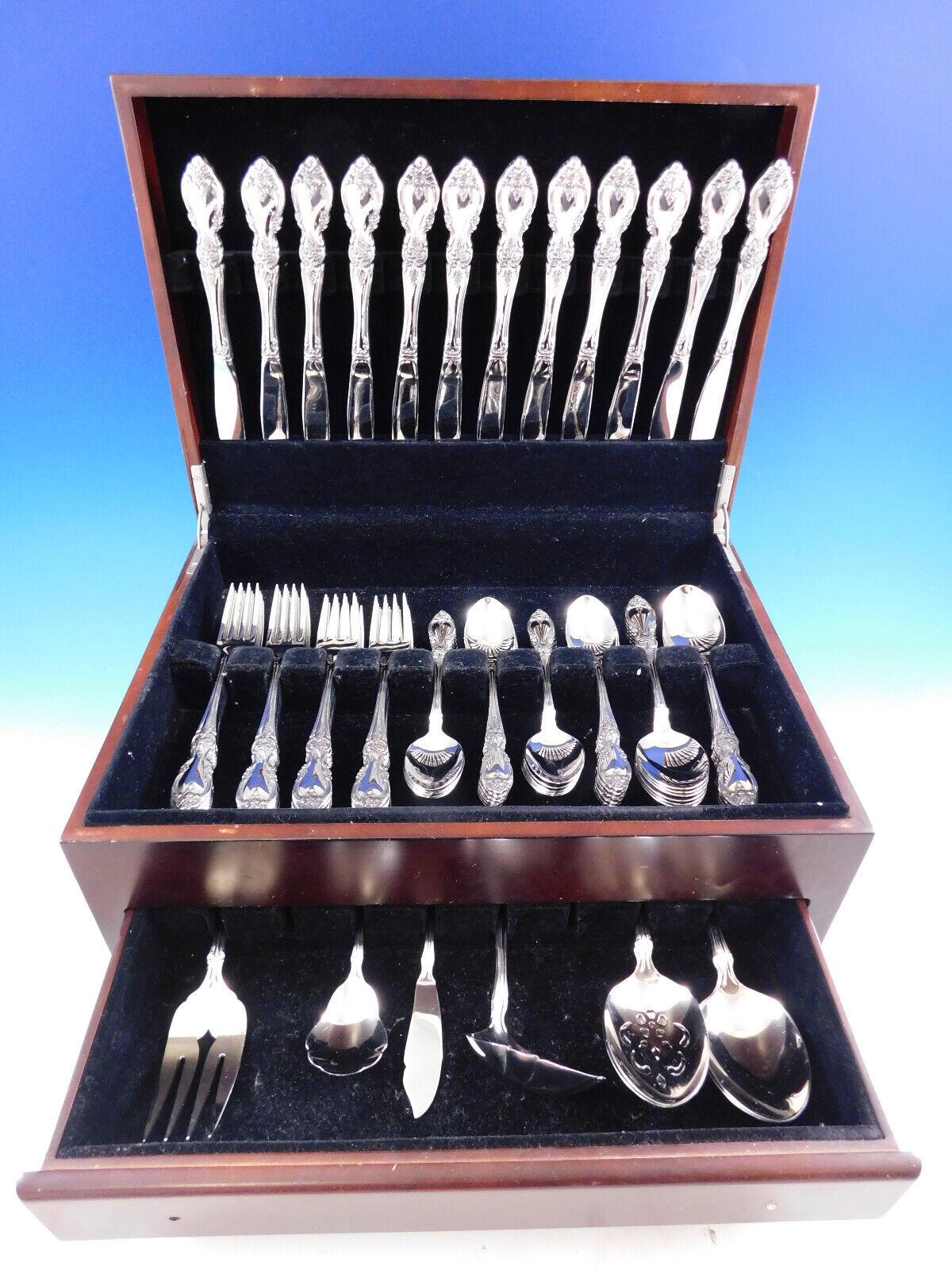 Louisiana by Community Oneida Stainless Steel Flatware Set Service 80 Pieces For Sale 1