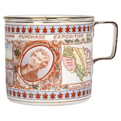 Antique Louisiana Purchase Exposition World's Fair Enamel Cup St Louis, 1904