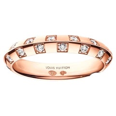 Louis‑Vuitton Le Damier 18‑K Rose‑Gold Damier‑Pattern Diamond Ring