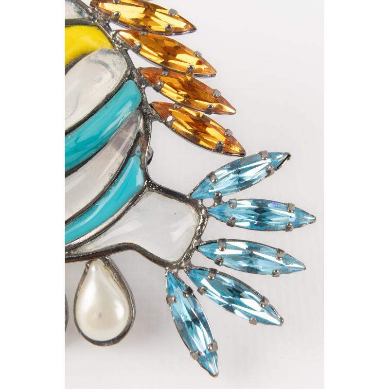 De las mujeres Loulou de la Falaise Broche de metal plateado 