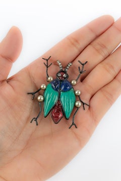 Loulou de la Falaise glass paste insect brooch
