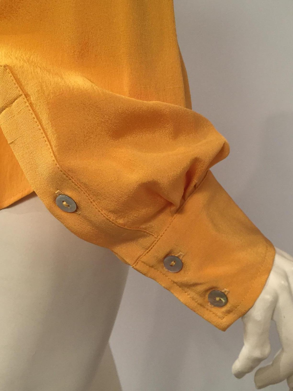 Loulou de la Falaise Goldenrod Silk Blouse Never Worn Original Tags In New Condition In New Hope, PA