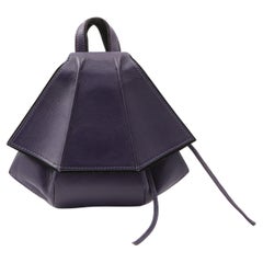 Retro Loulou de la Falaise Purple Leather Mini Clutch Bag 