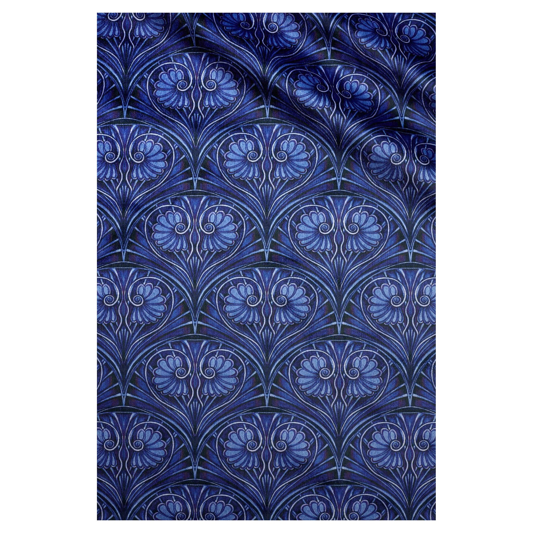 Tessuto Loulou in velluto blu elettrico