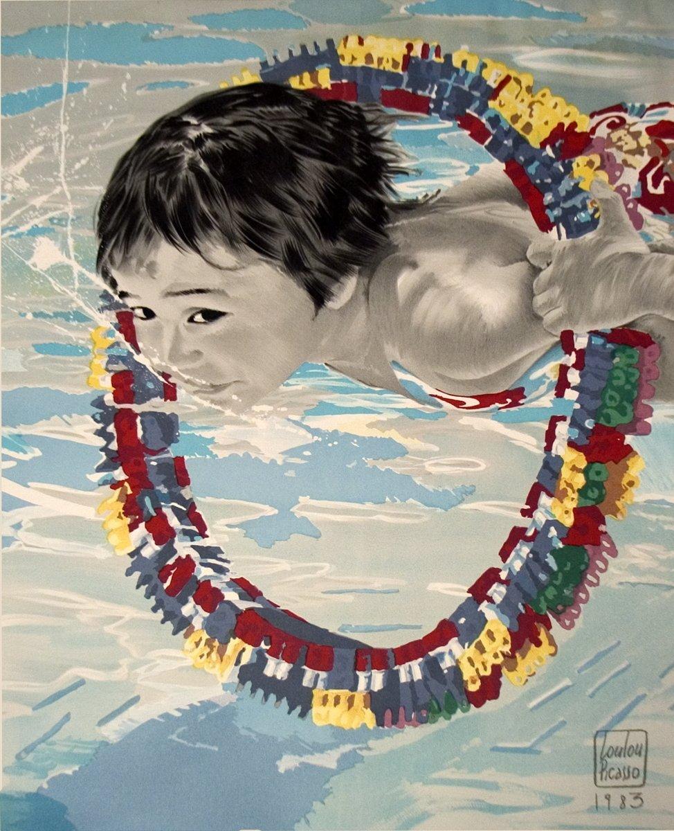 1983 d'après Loulou Picasso 'Boy Swimming'