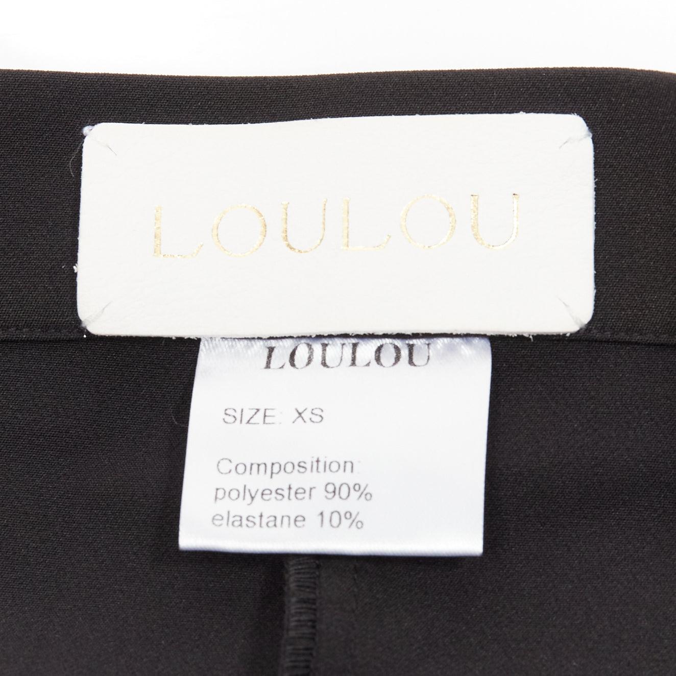 LOULOU STUDIO short noir surdimensionné en tulle avec fleurs à la taille haute XS en vente 3