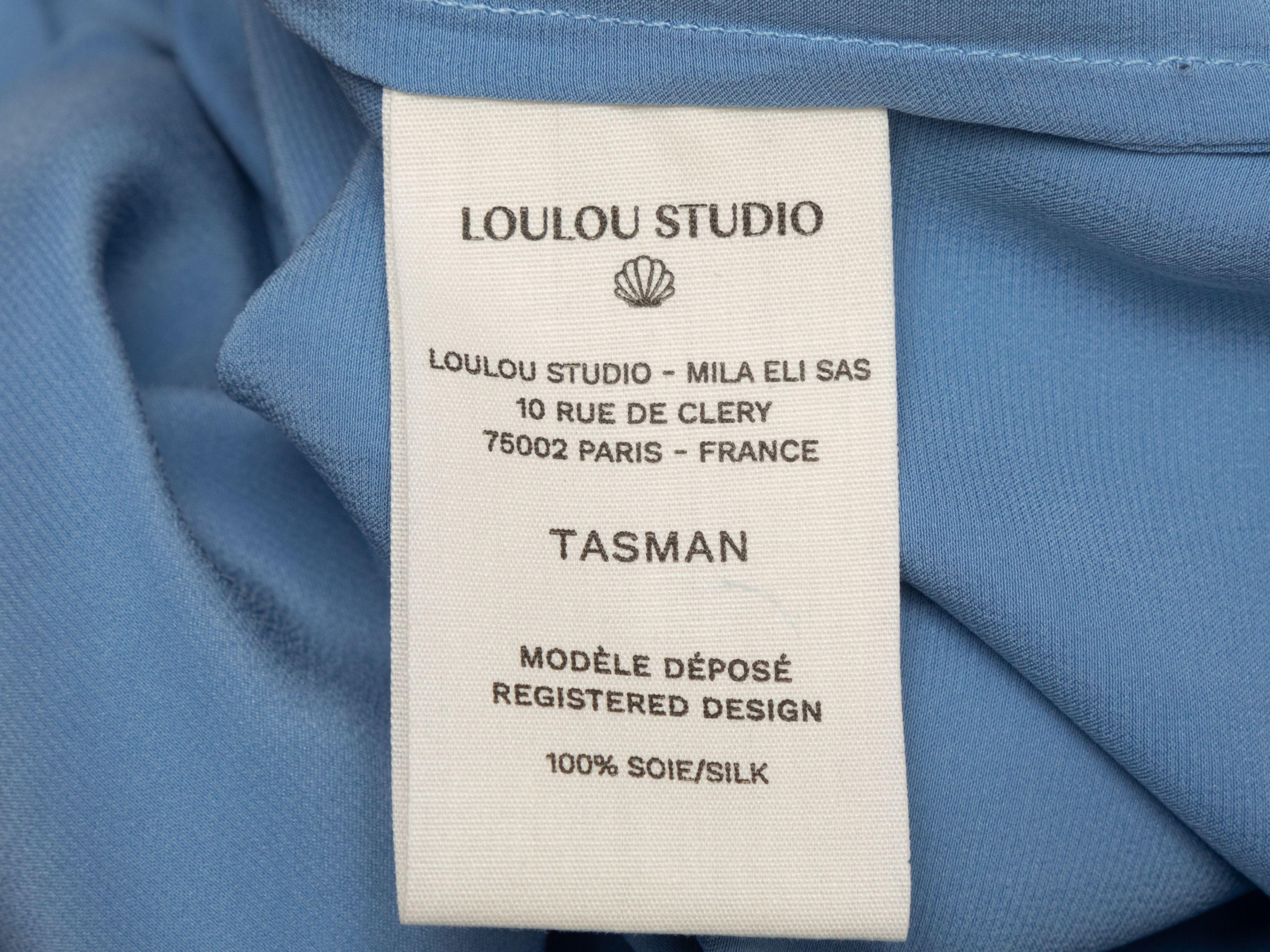 Loulou Studio Light Blue Silk Sleeveless Maxi Dress In Good Condition In New York, NY