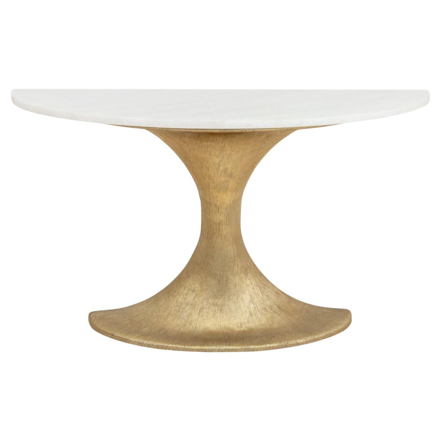 Louna Quarzit Platte Aluminium Demilune Konsole