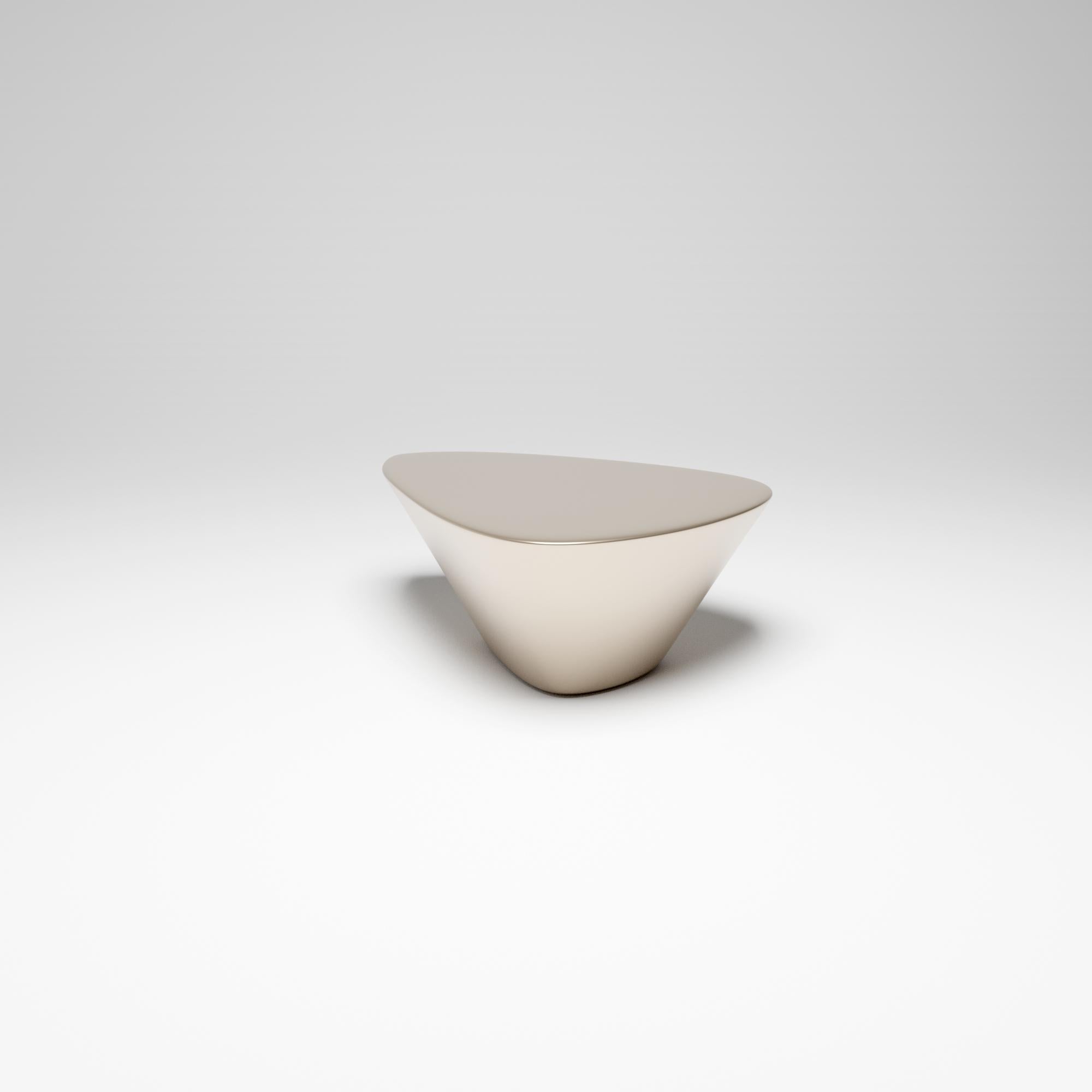Contemporary Lounge 22, 21st Century Organic Modern Cast Liquid White Bronze Coffee Table Set