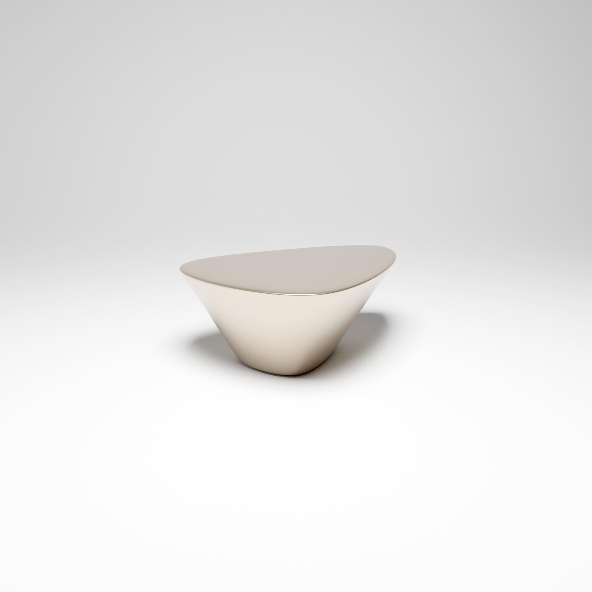 Lounge 22, 21st Century Organic Modern Cast Liquid White Bronze Coffee Table Set 1