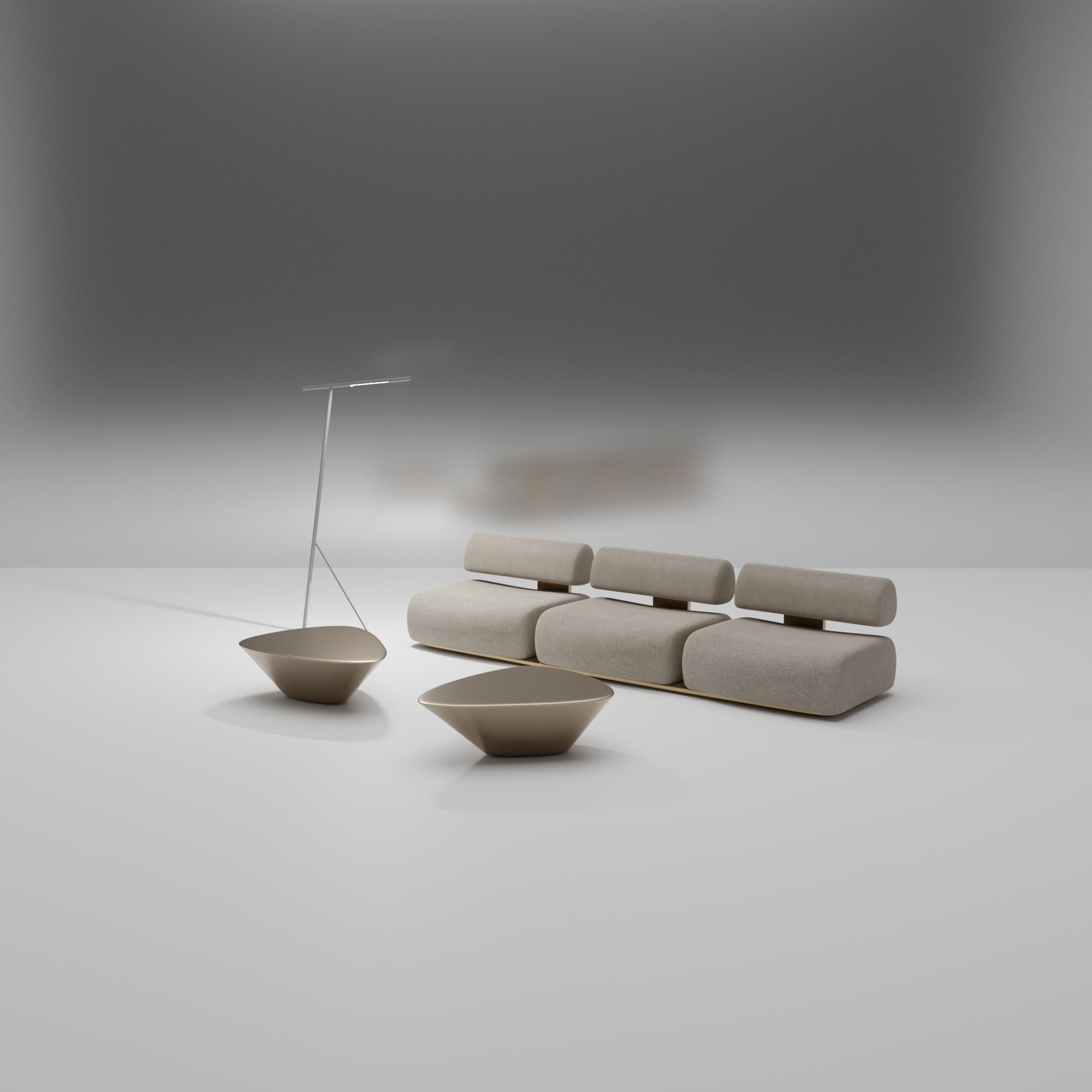 Lounge 22, 21st Century Organic Modern Cast Liquid White Bronze Coffee Table Set In New Condition In Paris, FR