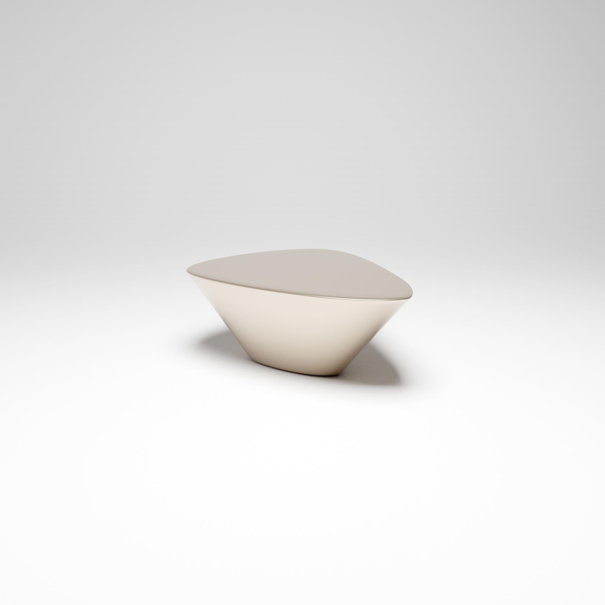 Lounge 22, 21st Century Organic Modern Cast Liquid White Bronze Coffee Table Set 3