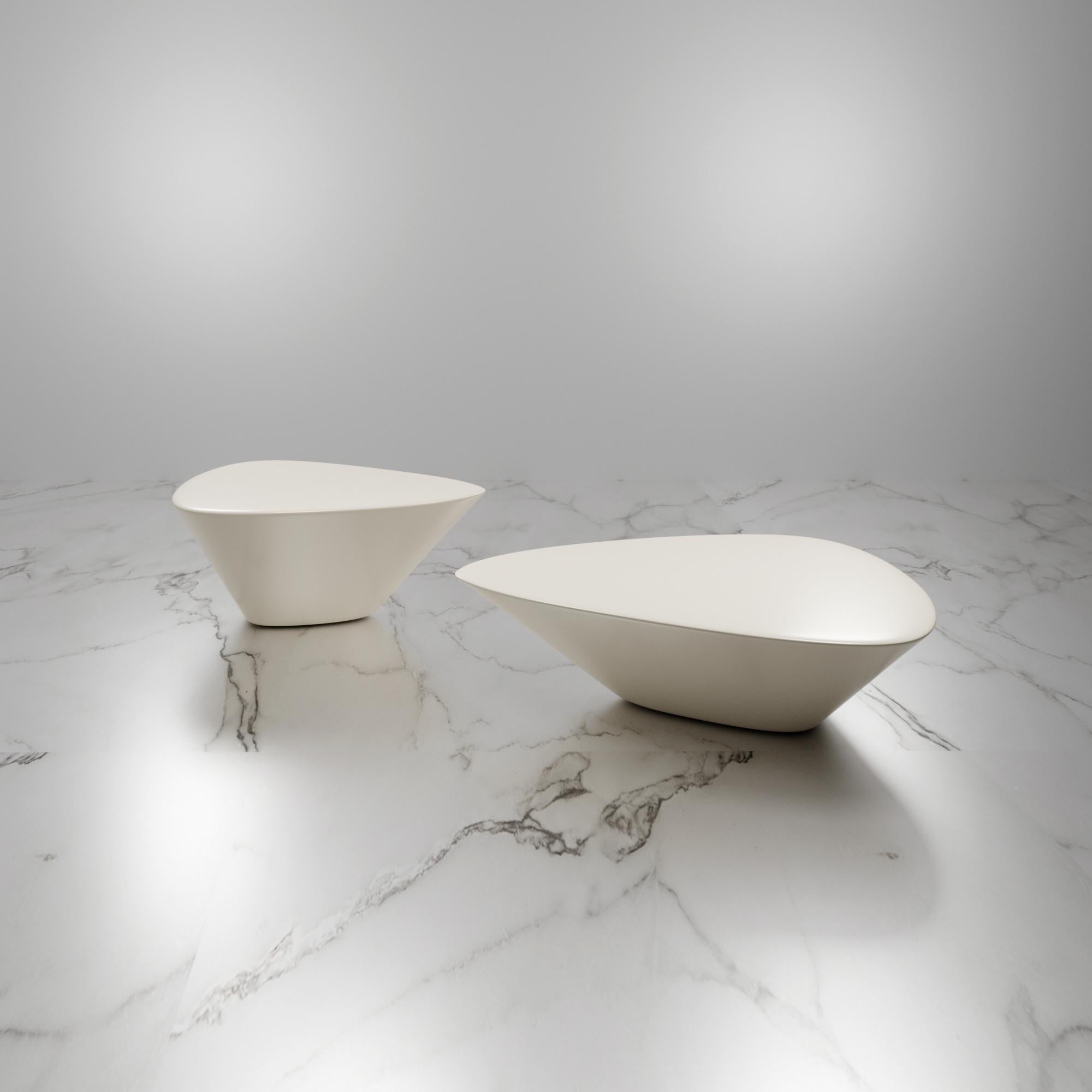 French Lounge 22, 21st Century Organic Modern Cast Smoothed Limestone Table Set For Sale