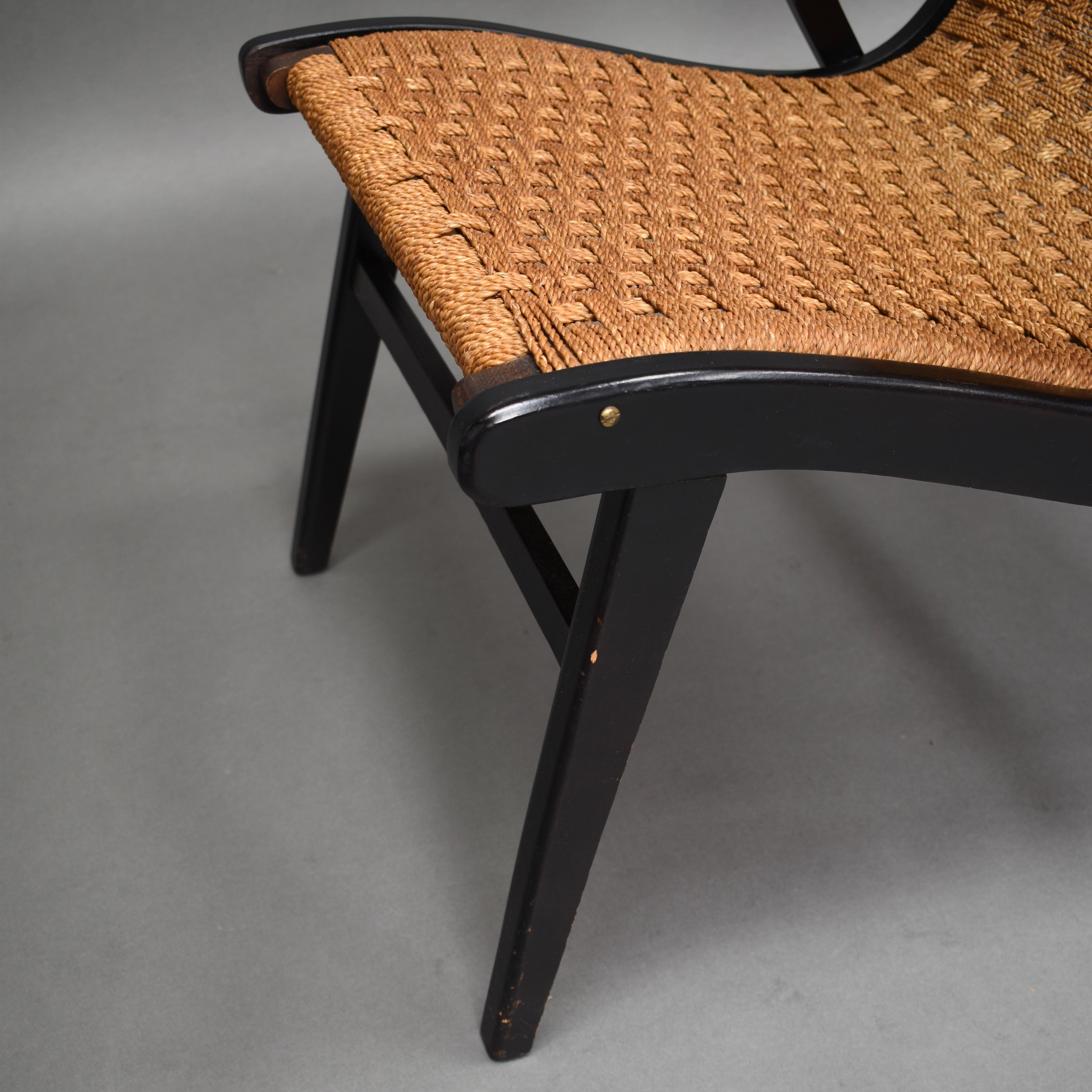 Lounge-Sessel aus Papierkordel von Vroom & Dreesman:: Niederlande:: 1957 7