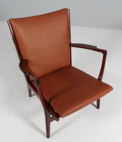 Lounge / armchair, Model AP16, by Hans Wegner for A.P. Stolen. Full grain