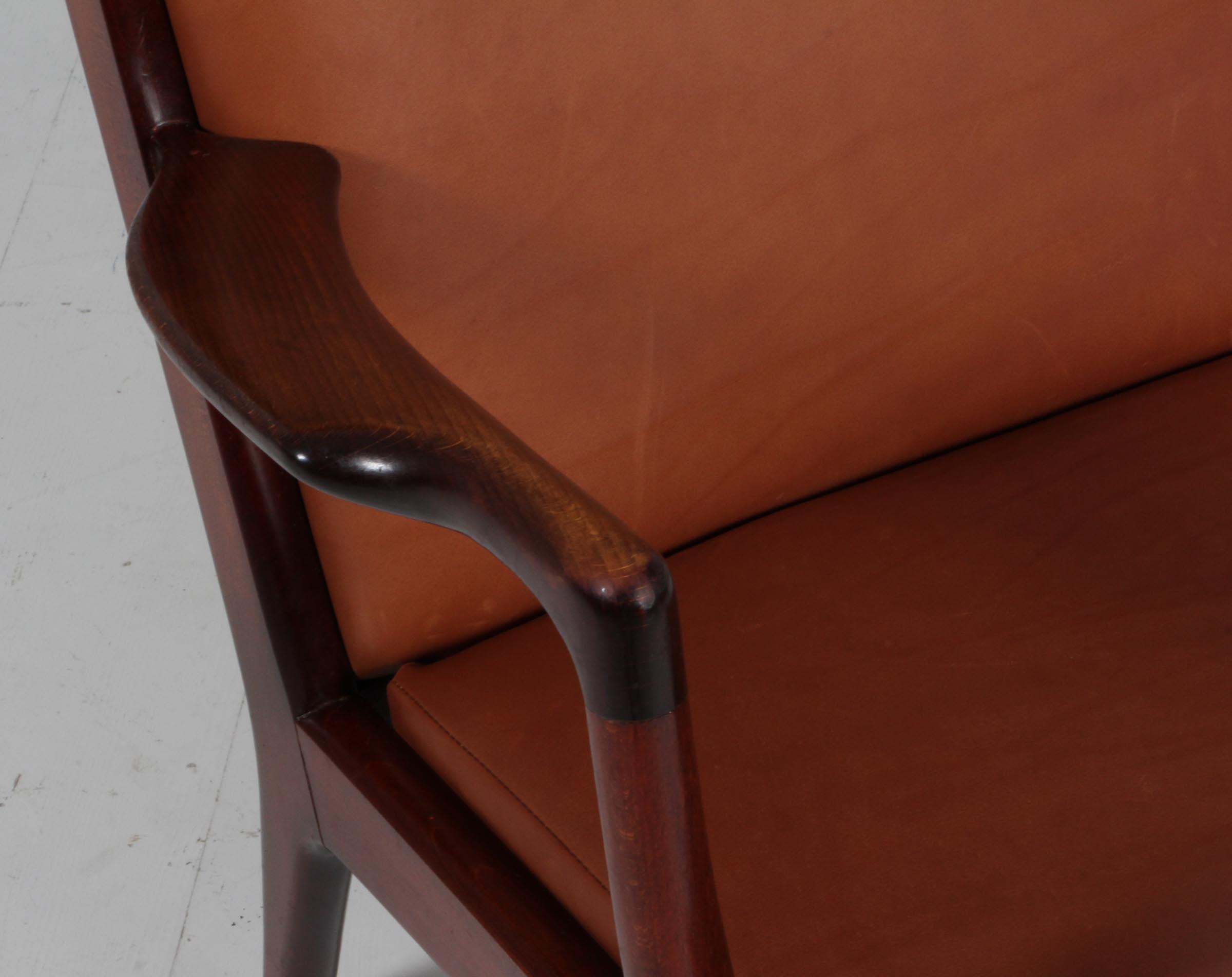 Danish Lounge / armchair, Model AP16, by Hans Wegner for A.P. Stolen. Full grain
