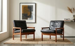 Salón / Sillones de teca de Illum Wikkelsø, años 50, diseño danés