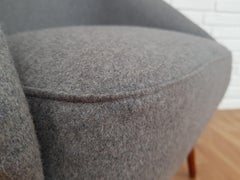 Lounge Chair, 1970s, Wool, Beechwood, Completely Restored