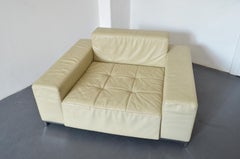 Lounge Chair Alfa by Emaf Progetti for Zanotta, 1970s, Italy Cream White Leather